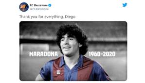 "Barca drückt seine tiefe Trauer über den Tod einer Ikone des Weltfußballs aus."