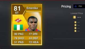 Emmanuel Emenike (Spartak Moskau) in FIFA 13: Geschwindigkeit 90 | Schuss 78 | Dribbling 77