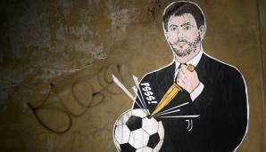 Ein Grafiti von Juve-Boss Andrea Agnelli: Die Super League hätte die Luft aus dem Fußball gelassen.