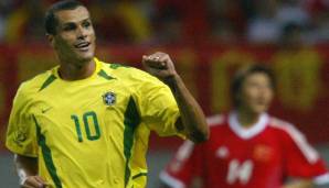 Platz 18: RIVALDO (Brasilien) - 35 Tore in 74 Länderspielen. Der Ballon-d'Or-Gewinner von 1999 stand im WM-Finale 1998, vier Jahre später traf er fünfmal und reckte den Pokal endlich in die Höhe.