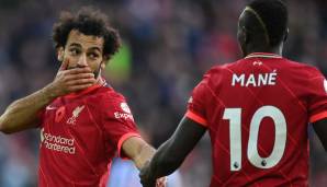 Platz 5: Mohamed Salah (34 Spiele / 27 Tore / 10 Vorlagen) und Sadio Mane (34 Spiele / 14 Tore / 2 Vorlagen) | FC Liverpool | 53 Scorerpunkte