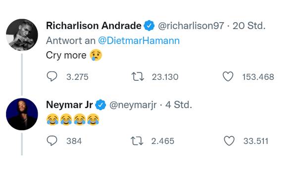 The corpus delicti of Richarlison and Neymar.