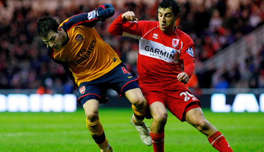 Cesc Fabregas spielte mit dem FC Arsenal 1:1 gegen den FC Middlesbrough