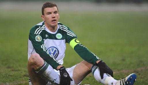 Edin Dzeko erzielte vor seinem Wechsel zu ManCity neun Tore in 17 Spielen für den VfL Wolfsburg