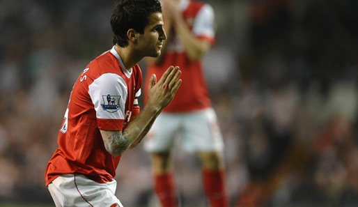 Arsenal-Kapitän Cesc Fabregas verzweifelt beim Unentschieden gegen Tottenham
