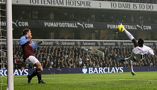 Emmanuel Adebayor traf doppelt für Tottenham Hotspur gegen Aston Villa