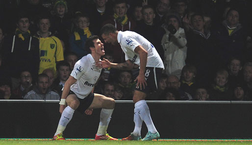 Gareth Bale (l.) schnürte gegen Norwich City einen Doppelpack
