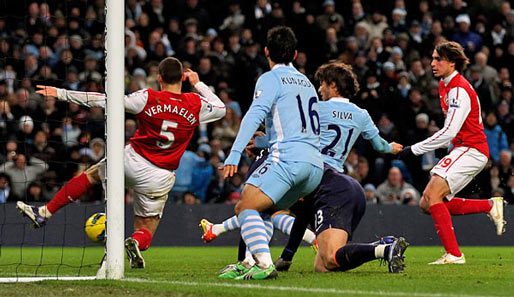David Silva markiert den Siegtreffer für Manchester City gegen den FC Arsenal