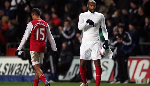 Gegen Swansea City konnte Arsenal auch der eingewechselte Thierry Henry (r.) nicht mehr helfen