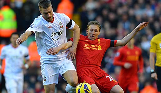 Seit 2007 ist Lucas Leiva (r.) fester Bestandteil der Mannschaft des FC Liverpool