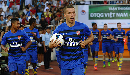 Lukas Podolski wurde mit dem FC Arsenal in der letzten Saison Vierter in der Premier League