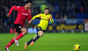Fabio Borini (r.) spielte gegen Cardiff City die ersten 45 Minuten trotz Krankheit