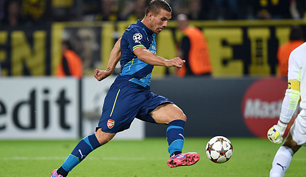 Lukas Podolski kommt bei Arsenal derzeit nicht über die Reservistenrolle hinaus