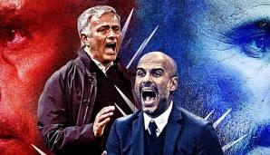 Jose Mourinho und Pep Guardiola stehen sich im Manchester Derby gegenüber