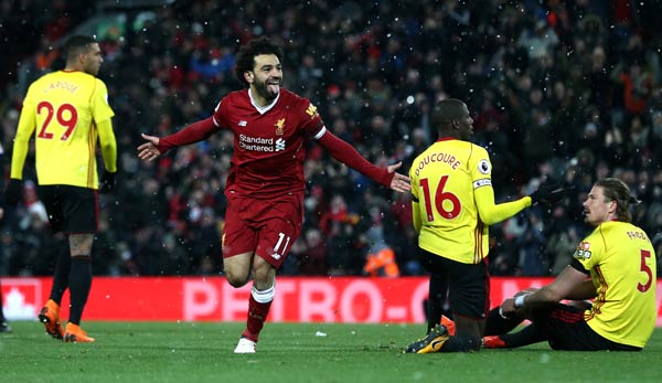 Mohamed Salah erzielte gegen Watford vier Tore.