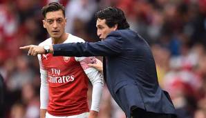 Sollen von Zeit zu Zeit ein angespanntes Verhältnis zueinander gehabt haben: Arsenal-Trainer Unai Emery und Mesut Özil.