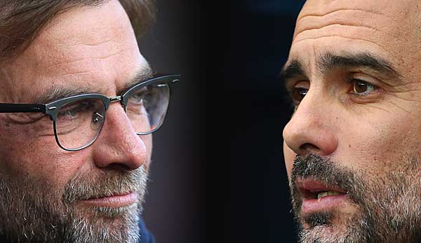 Liefern sich in der Premier League in diesem Jahr kein Kopf-an-Kopf-Rennen: Liverpool-Trainer Jürgen Klopp und Manchester-City-Coach Pep Guardiola.
