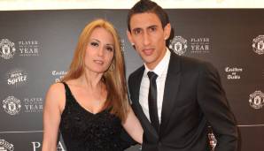 Angel Di Maria mit seiner Frau Jorgelina Cardoso: In einem Interview hatte sie Manchester unter anderem als "Drecksloch" bezeichnet.