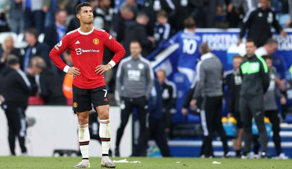 Cristiano Ronaldo hat mit Manchester United 2:4 gegen Leicester City verloren.