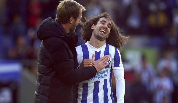 Successful duo in Brighton, now together at Chelsea: Graham Potter and Marc Cucurella.