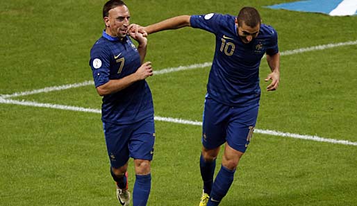 Frankreichs Fußballer des Jahres: Franck Ribery (l.) belegte Platz zwei hinter Karim Benzema (r.)
