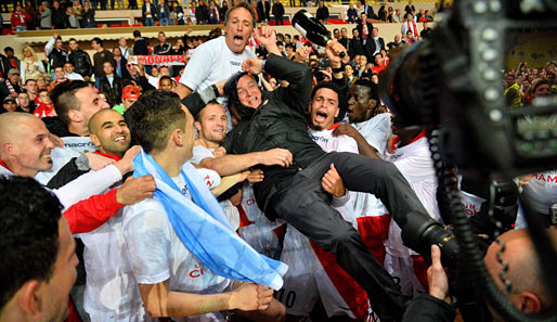So feierten Trainer Ranieri und seine Mannen im Mai die Meisterschaft in der Ligue 2