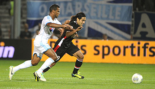Radamel Faclcao (r.) erzielte gegen Marseille erst den Ausgleichstreffer