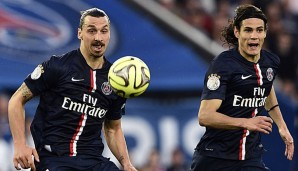 Zlatan Ibrahimovic und Edinson Cavani schossen zusammen fünf Treffer gegen Guingamp