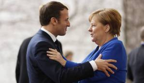 Emmanuel Macron hofft vor PSG-RBL auf das Verständnis von Angela Merkel.