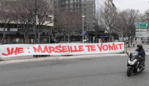 Ein Protestplakat der Marseille-Anhänger mit klarer Botschaft gegen Präsident Jacques-Henry Eyraud.