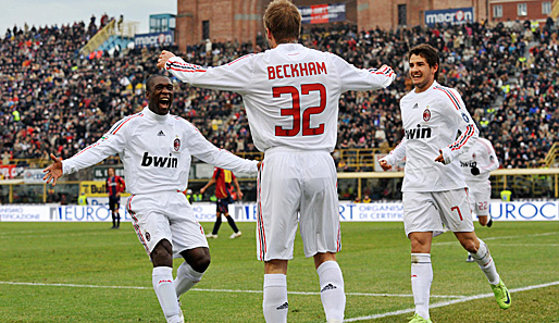 Großer Jubel nach dem Premierentor: Seedorf und Pato freuen sich mit Beckham