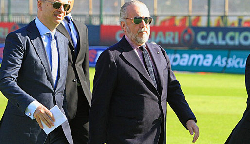 Neapel-Präsident Aurelio de Laurentis (r.) träumt von einer Verpflichtung von Mario Balotelli