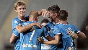 Die Spieler des FC Empoli feierten den Wiederaufstieg nach sechs Jahren