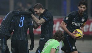 Die Inter-Stars feierten den entscheidenden Treffer von Rodrigo Palacio