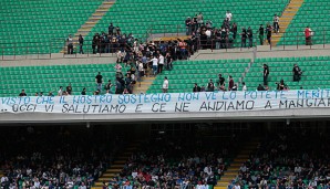 Inter-Fans verliehen ihrer Enttäuschung einen besonderen Ausdruck