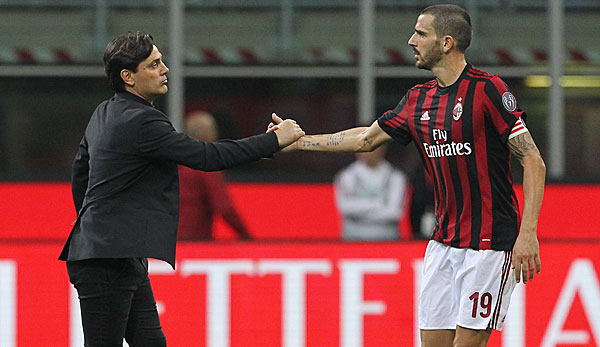 Stehen beide in der Kritik: Leonardo Bonucci und Milan-Coach Vincenzo Montella