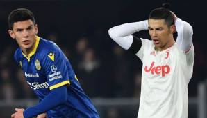 Bedient: Trotz Treffer von Cristiano Ronaldo verlor Juventus gegen Hellas Verona.