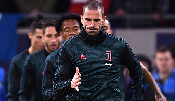 Leonardo Bonucci führt die Trainingsgruppe von Juventus Turin an.