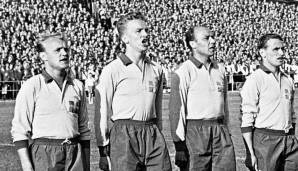 LENNART SKOGLUND (243 Einsätze zwischen 1950 und 1959): Der Schwede (l.) ist als einer der besten Spieler seines Landes in die Historie eingegangen, gewann mit Inter zwei Meistertitel in Serie (1953 & 54). Teil des legendären Kaders um Wilkes und Nyers.