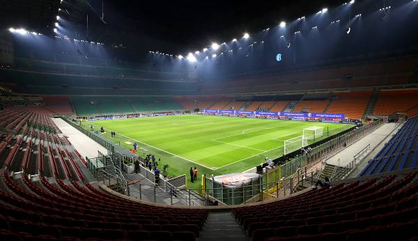 Das Guiseppe Meazza Stadion in Mailand, Heimstätte von Inter und Milan.