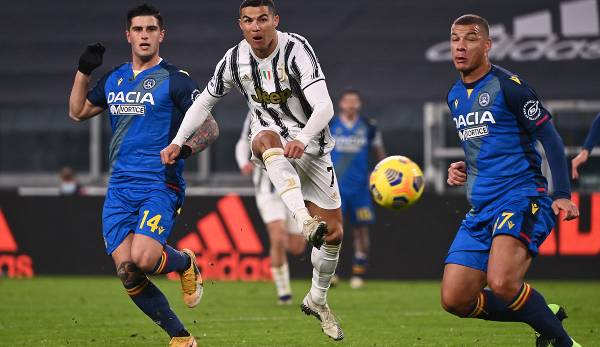 Cristiano Ronaldo trug zu Juves Sieg über Udine zwei Tore bei.