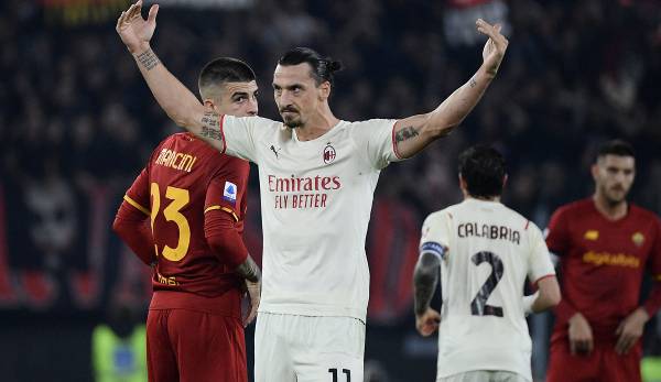 Zlatan Ibrahimovic schoss Milan mit einem direkten Freistoß gegen die AS Rom in Führung.