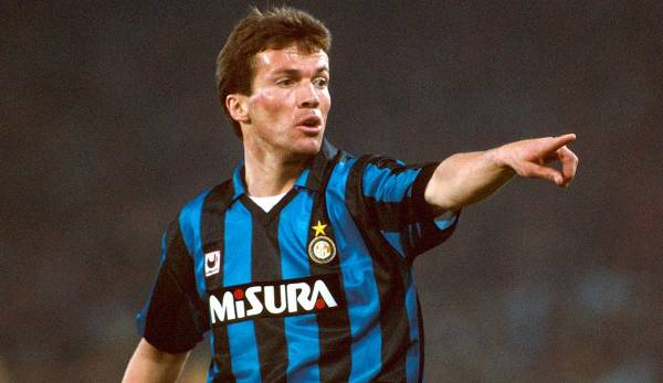 Lothar Matthäus verschoss in einem denkwürdigen Spiel gegen Verona einen der vier Elfer für Inter.