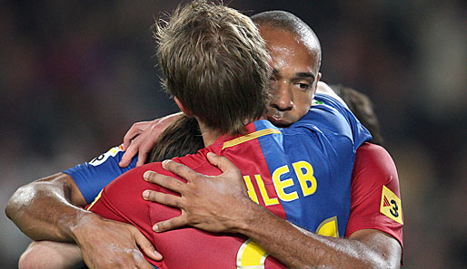 Gute Freunde beim FC Barcelona: Alexander Hleb und Thierry Henry