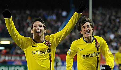Lionel Messi (links) zerlegte Atletico Madrid mit drei Toren quasi im Alleingang
