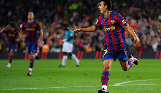 Pedro Rodriguez (r.) schoss beide Tore für den FC Barcelona in Leon
