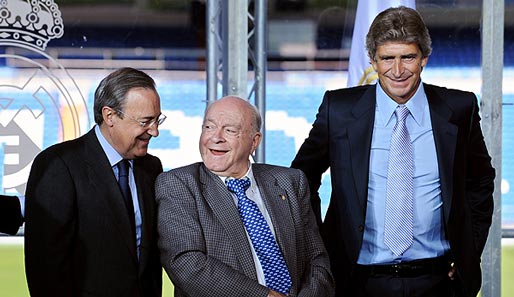 Die Mächtigen bei Real Madrid: Florentino Perez, Alfredo Di Stefano, Manuel Pellegrini