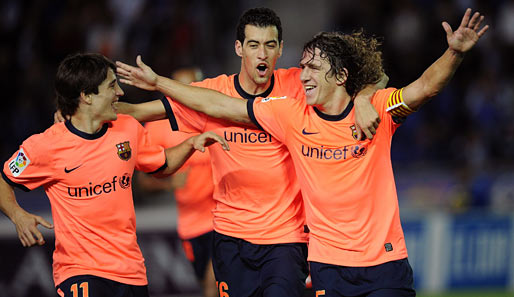 Kapitän Carles Puyol (rechts) erzielte das zwischenzeitliche 2:0 für Barcelona auf Teneriffa