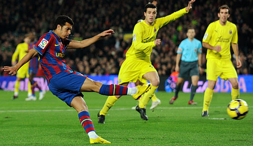 Am 16. Spieltag kam der FC Barcelona mit Pedro Rpdriguez (l.) nur zu einem 1:1 gegen Villarreal