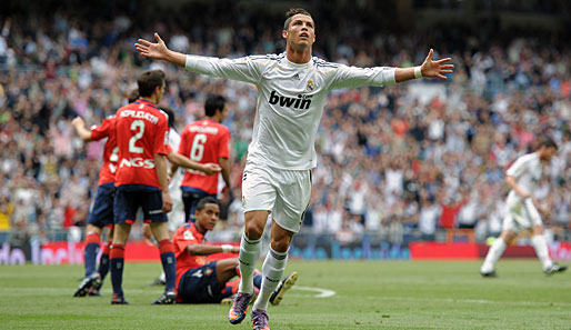 Cristiano Ronaldo erzielte gegen Osasuna seine Saisontore 21 und 22